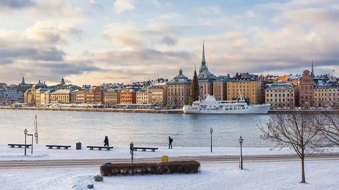 Stockholm'de Gamla Stan tarihi mahallesi (İsveç)